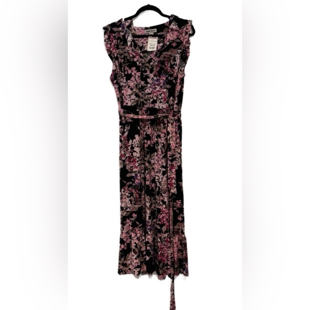 Shelby & Palmer Pink and Black Floral Maxi Dress
